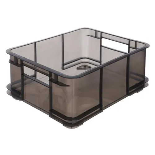 keeeper Transportbox mit Tragegriffen, Euro-Box L, 43 x 35 x 17,5 cm, Bruno, Crystal Grey (Transparent)