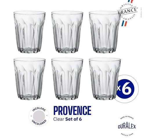 Provence Collection 6 Gläser 16 cl - Elegante transparente Gläser im Set, ideal für besondere Anlässe oder den täglichen Gebrauch, bringen einen Hauch von Provence in Ihr Zuhause.