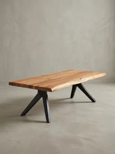 Kadima Design Couchtisch mit Baumkanten aus Massivholz Akazie