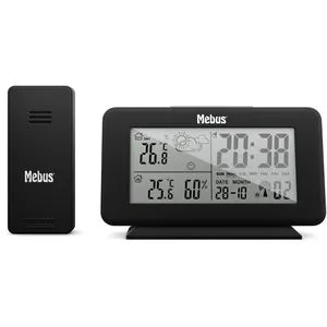 Mebus Wetterstation 40689, Funk, digital, Hygrometer, schwarz