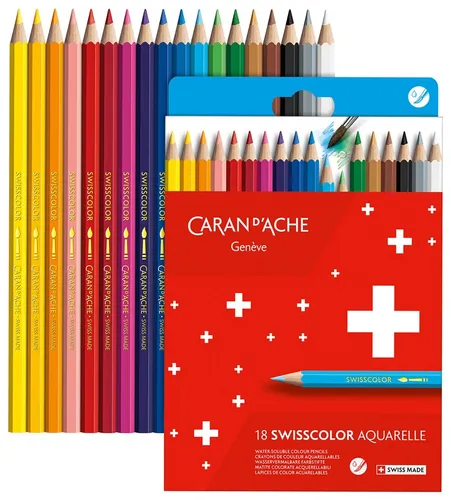 CARAN D'ACHE Buntstifte Swisscolor Aquarelle 18er Kartonetui