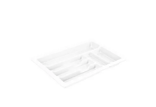 BigDean Universal Besteckeinsatz für Schubladen - Zuschneidbar - Schubladeneinsatz aus Kunststoff, Besteckkasten - Made in Europe (Weiß, Für Schubladenbreite 40cm)