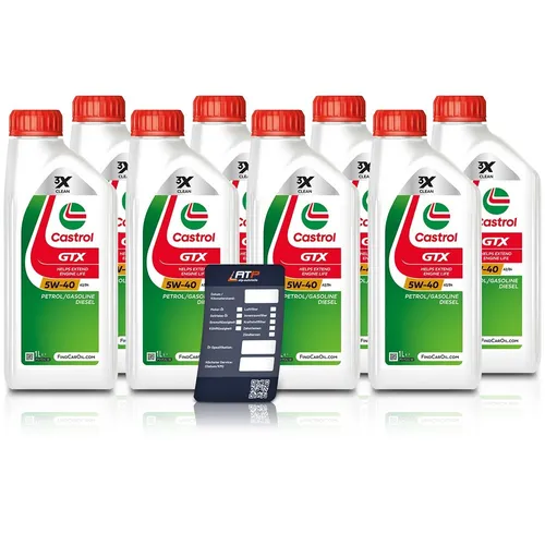 8x 1 L LITER CASTROL GTX 5W-40 A3/B4 MOTOR-ÖL MOTOREN-ÖL