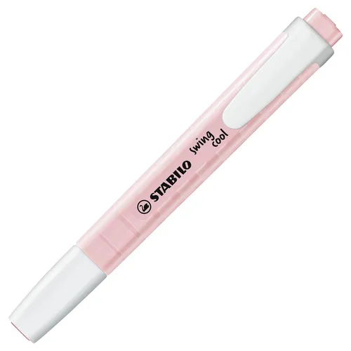STABILO swing cool Pastel Textmarker - Einzelstift in rosigem Rouge, ideal für unterwegs mit 4 Stunden Austrocknungsschutz und rutschfester Oberfläche