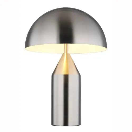 Moderne 2-flammige Tischlampe in Nickel matt - Tischleuchte mit stilvollem Design und angenehmer Lichtstreuung. Ideal für Wohnzimmer oder Schlafzimmer, ausgestattet mit praktischem Wippschalter und zwei E27 Fassungen für individuelle Lichtgestaltung.