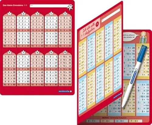 Das kleine 1x1 und Ich übe alle 1x1 Aufgaben mit Stift im Set: 2 Übungstafeln im großen Format, trocken abwischbar ohne zu schmieren und ohne Farbrückstände für die 2. Klasse