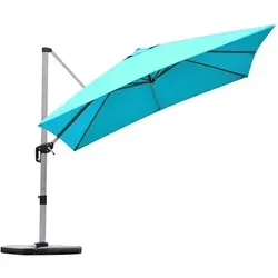 COSTWAY Sonnenschirm Ø300cm - Neigbar und Rotierbar für Optimalen Sonnenschutz - Sonnenschirm für Garten und Pool mit 3m Durchmesser, pulverbeschichteter Aluminiumstange und 8 stabilen Rippen für hohe Wetterbeständigkeit und Stabilität. Einfache Handhabung durch Kurbelmechanismus.