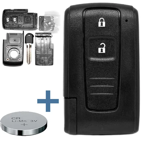 Funk Fernbedienung Gehäuse Smartkey Schlüssel TOY43 Not + Batterie für Toyota
