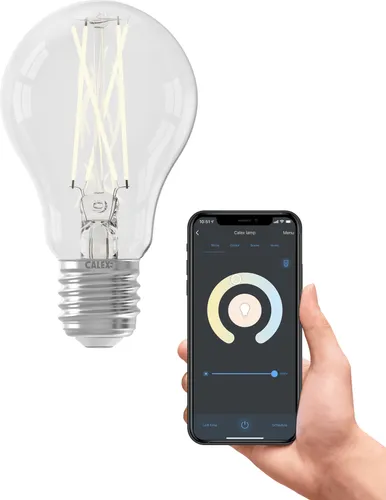 Calex Smart LED Lampe, E27, Filament, warmweißes Licht, dimmbar, WLAN App- & Sprachsteuerung
