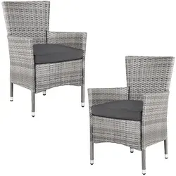 Casaria Gartenstuhl 2er Set - Stapelbar & Witterungsbeständig - Stühle für Indoor & Outdoor, belastbar bis 160kg, inkl. 7cm Auflagen, perfekt für entspannte Stunden im Garten oder auf der Terrasse.