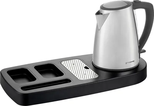 grossag Welcome Tray WT 100 mit Wasserkocher WK 45 in schwarz von Grossag