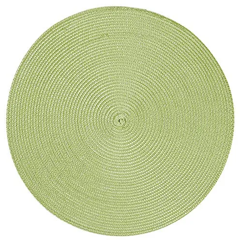 Haus und Deko Platzset Polypro Bastoptik rund ca. 35 cm Ø Pistazie abwaschbar Tischset Platzdeckchen