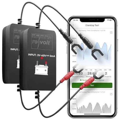 Lescars Batteriewächter 24V: 2er-Set Kfz-Batterie-Wächter mit BT, App