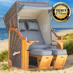 Strandkorb BORNHOLM Premium anthrazit/weiß gestreift von BRAST
