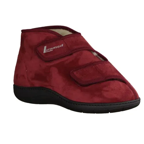 LIROMED Damen Hausschuhe 477-3087 Bordo (rot) - VERBANDSCHUHE, Rot rot 225895