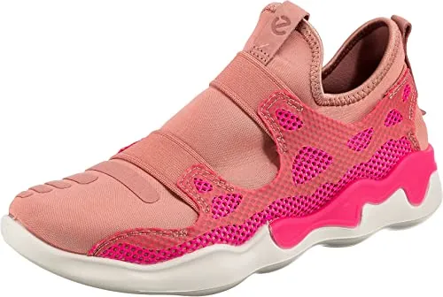 ECCO ELO W Slip-On TEX - Damen-Sneaker in Damask Rose/Pink Neon - Leichter und elastischer Slipper für perfekten Sitz, ideal für spontane Sommeraktivitäten. Mit weicher ECCO PHORENE Zwischensohle für ganztägigen Komfort und moderner dänischer Designakzent.