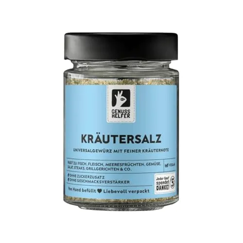 Bremer Gewürzhandel Kräutersalz, gemahlen, leckeres Gewürzsalz zum Kochen und Braten, perfekt für Marinaden und Gewürzmischungen, 120g im Glas
