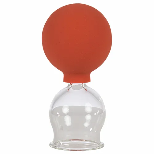 Schröpfglas mit Ball 3,5 cm, Schröpfgläser mit Saugball, medizinisch Schröpfen