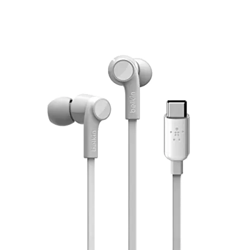 BELKIN Rockstar In-Ear Headphones USB-C weiß - In-Ear Kopfhörer mit USB-C Anschluss, ideal für hochwertige Klangqualität und Komfort im Alltag