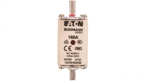 Wkładka NH FUSE 160A 500V GL/GG SIZE 00 DUAL IN 160NHG00B