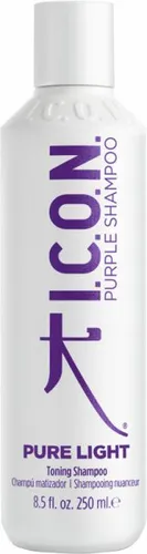 Icon Pure Light Purple Shampoo 250 ml - SILBERSHAMPOO für blondiertes oder graues Haar, beseitigt unerwünschte Gelbstiche und spendet Feuchtigkeit. Ideal für strahlende Farben und gesundes Haarwachstum.