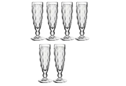 Leonardo Brindisi Sekt-Gläser 6er Set - Spülmaschinenfeste Prosecco-Kelche - Sektkelche, bruchfest und ideal für drinnen und draußen, mit exklusivem Facettenschliff für besondere Lichtreflexionen.