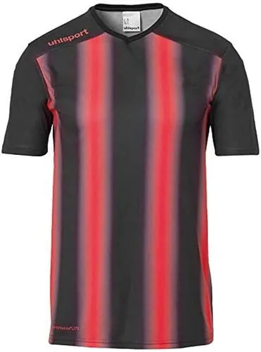 uhlsport Kinder Stripe 2.0 Trikot Kurzarmshirt Fußball T-Shirt, schwarz/Rot, 164