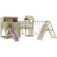OutdoorToys Spielturm - Spieltürme aus robustem Holz, ideal für Kinder ab 3 Jahren. Mit Trapezschaukel und großzügigen Maßen für stundenlangen Spielspaß im Garten.