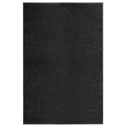 vidaXL Waschbare Fußmatte Schwarz 120x180 cm - Robuste Innen- und Außen-Fußmatte, rutschfest mit PVC-Rückseite, maschinenwaschbar und ideal für Eingangsbereiche, um Schmutz draußen zu halten.