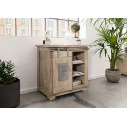 MASSIVMOEBEL24.DE Railway Kommode 70x45x70 in beige von Massivholzmöbel24