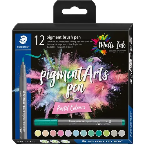 STAEDTLER MultiInk Pigment Arts brush pen 12er-Set Pastel retail