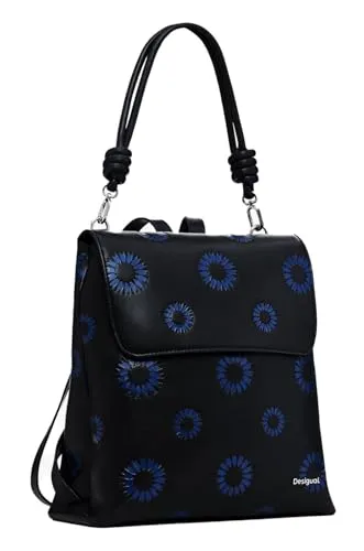 Desigual Women's Accessories PU Backpack Mini, Schwarz - Damen-Rucksackhandtaschen mit stylischem Tie-Dye-Muster, umweltfreundlich aus recyceltem Acryl gefertigt und ideal für den Alltag.