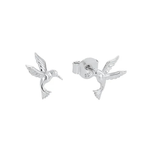 Amor Ohrstecker Kolibri 925 Sterling Silber - Ohrringe für Damen aus hochwertigem 925 Sterling Silber mit bezauberndem Kolibri-Motiv, ideal als Geschenk in einer eleganten Schmuck Geschenk Box.
