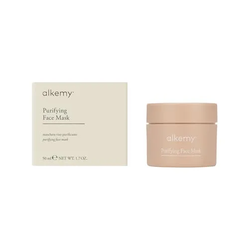 ALKEMY Gesichtsmaske Reinigende, Tiefenreinigung gegen Mitesser und vergrößerte Poren, Detox und Feuchtigkeitsspendende Face Mask mit Tonerde und 3 Algen, Dermatologisch getestet, Naturkosmetik, 50 ml