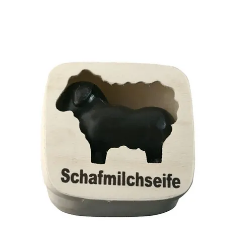 Saling Seifenschale Holzdose Schaf schwarz 85g