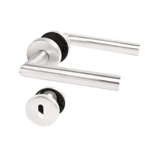 Rosettengarnitur Lienbacher 50.03.041.0, BB  Edelstahl, L-Form-Drücker