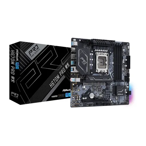ASRock H670M Pro RS Mainboard - Mainboard für Intel-Prozessoren, bietet hervorragende Leistung und Stabilität für Gaming und kreative Anwendungen.