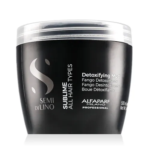 ALFAPARF SEMI DI LINO SUBLIME Entgiftende Schlammmaske für Haare 500ml - Haarmaske für alle Haartypen, entgiftet und revitalisiert das Haar mit hochwertigen Inhaltsstoffen. Ideal für strahlenden Glanz und gesunde Haarstruktur.