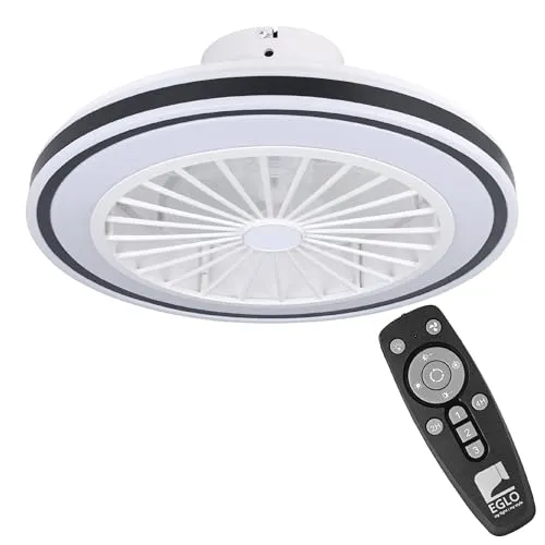 EGLO Deckenventilator Almeria mit dimmbarer LED-Beleuchtung - Moderner Deckenventilator mit Fernbedienung, Timer und 3 Geschwindigkeiten. Ideal für Schlafzimmer und Wohnzimmer, sorgt für angenehme Kühlung und stimmungsvolles Licht.