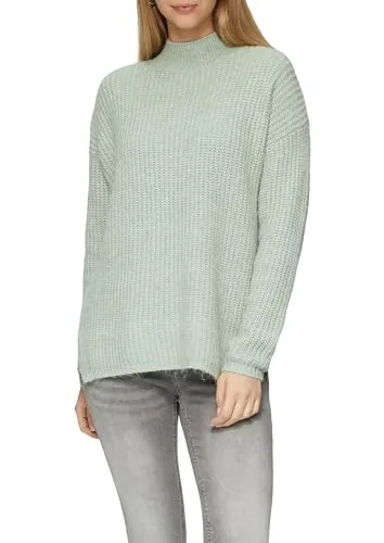 QS Longpullover Strickpullover in salbeigrün, Größe S (36) - Modischer Pullover aus weichem Strick mit Rippstruktur, ideal für einen lässigen Look. Perfekt für jeden Anlass und angenehm zu tragen.