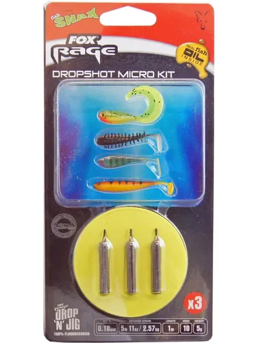 Produktbild Fox Rage Dropshot Micro Kit 1m 0,18mm 2,57kg Gr. 10 - Drop Shot Set