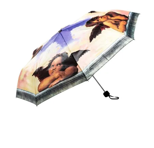 Luckyweather Taschenschirm Raffael ENGEL – Kunst trifft Funktionalität - Taschenschirm mit Raffaels ENGEL-Motiv, 103 cm Durchmesser, UV-Schutz und schnelltrocknend. Kompakt mit 26 cm Länge, ideal für unterwegs.