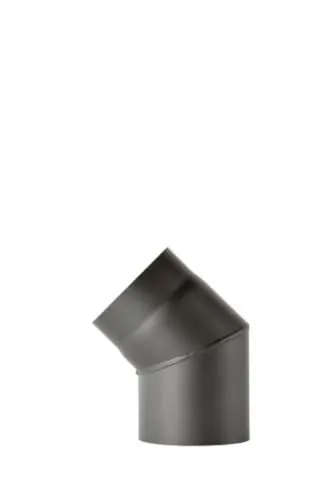 FIREFIX R150/B4O Ofenrohrbogen 150 mm - Abgasrohre, 2 mm starker Stahlbogen in elegantem Schwarz, ideal für sichere und effiziente Kamininstallationen mit 45 Grad Winkel.