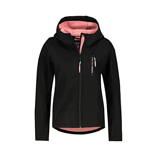 Sublevel Damen Softshelljacke Größe S - Funktionsjacke mit zwei seitlichen Reißverschlusstaschen und Brusttasche, ideal für aktive Frauen, angenehm leicht angerautes Innenfutter und Kapuze für optimalen Schutz.