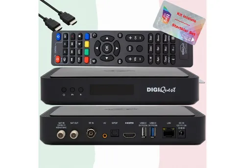 DIGIQuest TiVuSat Karte 4K UHD + Q80 4K Sat-Receiver - TV-Receiver mit aktivierter TiVuSat 4K UHD Karte, inklusive gratis HDMI-Kabel für sofortigen Genuss von hochauflösendem Fernsehen.