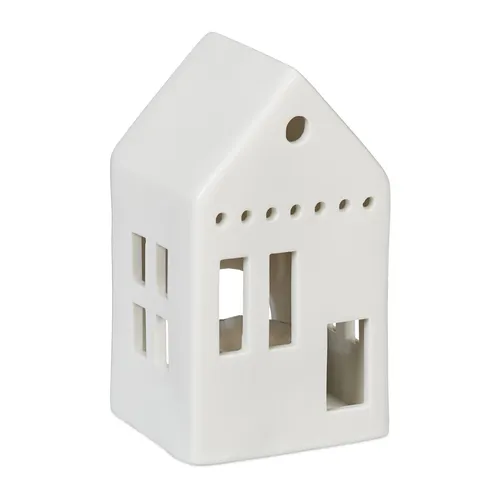 Teelichthaus keramik Lichterhaus Porzellan Kerzenhalter Deko-Licht klein