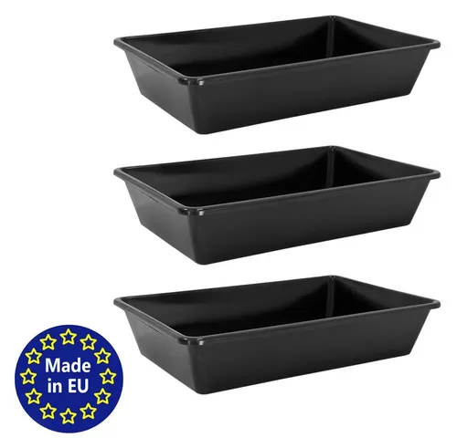 Petigi Allzweckkiste 3x Wanne 20L - Kisten für vielseitige Anwendungen: Diese belastbare Kunststoffwanne mit 20L Fassungsvermögen eignet sich ideal als Fußwanne, Spülbecken oder für die Aufbewahrung von Werkzeugen.
