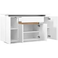 okwish Sideboard mit LED Beleuchtung, 140x40x80cm in Weiß