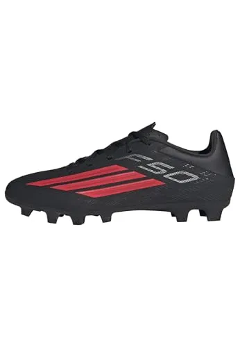adidas Unisex F50 Club Fußballschuhe FG/MG, core Black/Lucid Red, 41 1/3 EU - Leichte Fußballschuhe mit regulärer Passform, ideal für den Einsatz auf verschiedenen Untergründen. Schnürsenkel und strapazierfähiges Obermaterial sorgen für optimalen Halt.