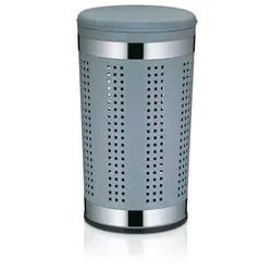 kela 21819 Wäschetruhe mit Sitzkissen - Wäschekorb aus Metall mit gepolstertem Deckel für zusätzlichen Sitzkomfort, 46 Liter Kapazität und optimale Belüftung gegen Gerüche. Ideal für stilvolle Ordnung in jedem Zuhause.